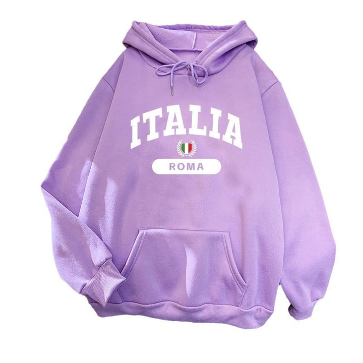 Dame hoodie med Italien print Skovae