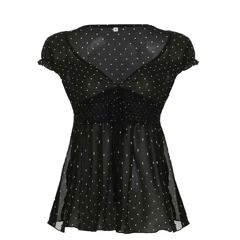 Damer Leges Polka-Dots Bluser med Rüschedetaljer Skovae