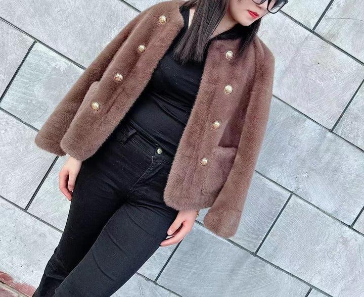Dame mode blød jakke med elegante knapper Stilla