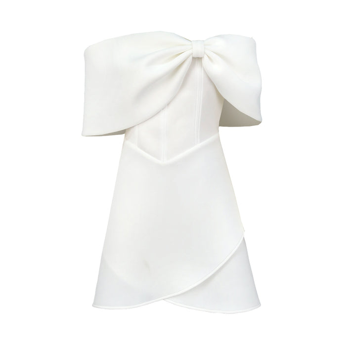 Dame Off-Shoulder Mini-kjole med sløjfe-detalje Skovae