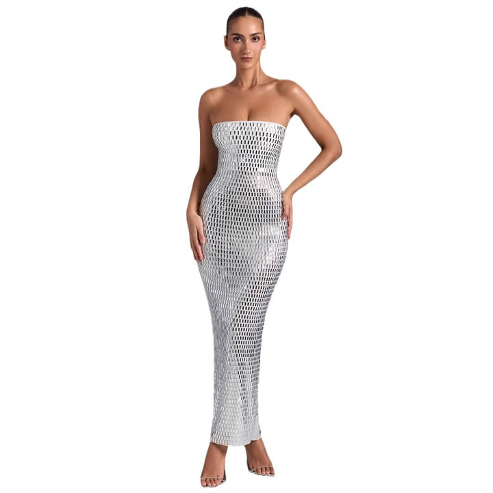 Dame Bodycon aftenkjole i netdesign Stilla