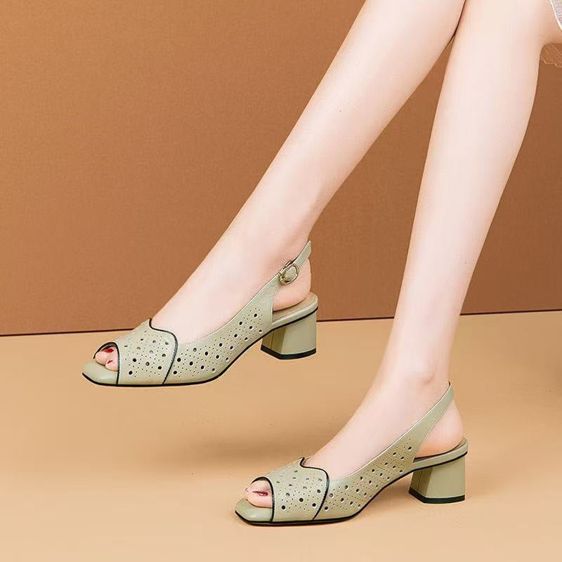 Dame Slingback Sandaler med elastisk rem, behagelig blokhæl og åndbart design Stilla