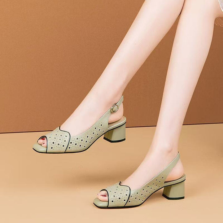 Dame Slingback Sandaler med elastisk rem, behagelig blokhæl og åndbart design Stilla
