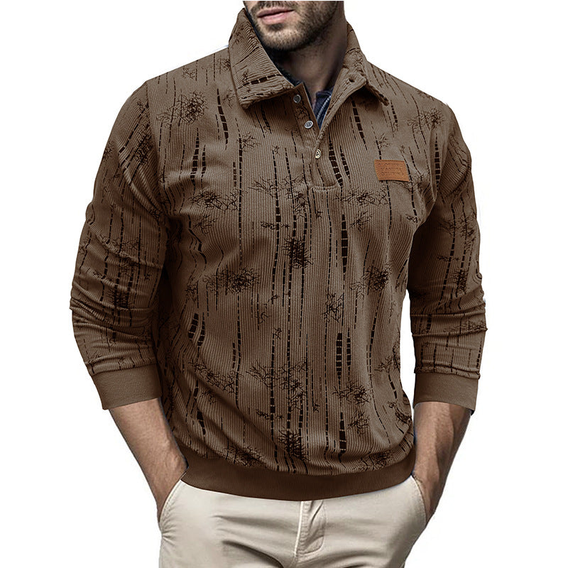 Herre sweatshirt med moderne krave og unik struktur Stilla