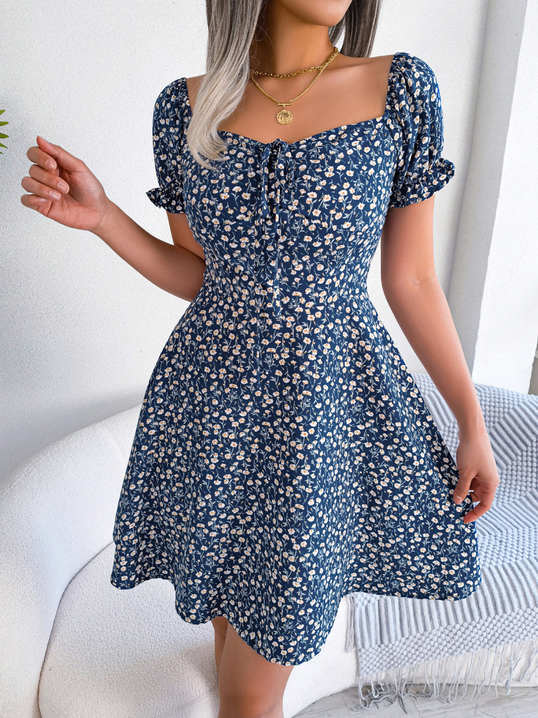 Dame Sommerkjole med blomsterdesign Stilla