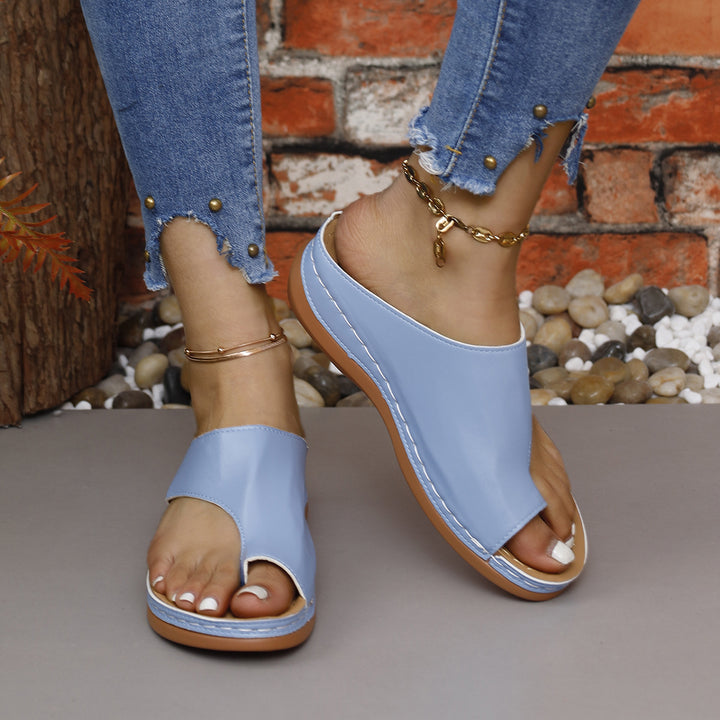Dame Komfortable Tåsplit Sandaler med ergonomisk Såle Stilla