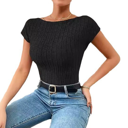 Dame figursyet Rib-T-Shirt Stilla