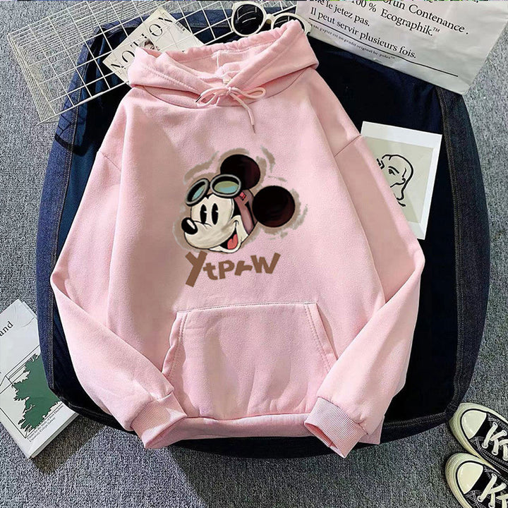 Kvinders hoodie med kreativ Mickey Mouse design Skovae