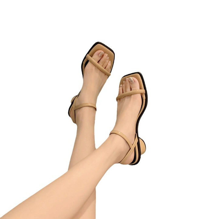 Dame blokhæle slide sandaler med justerbar ankelrem Stilla