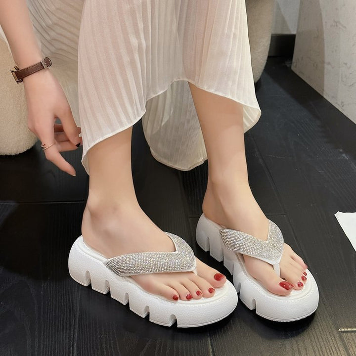 Dame Glitrende Tåseparator-Sandaler med komfortabel fodseng og moderne design Stilla