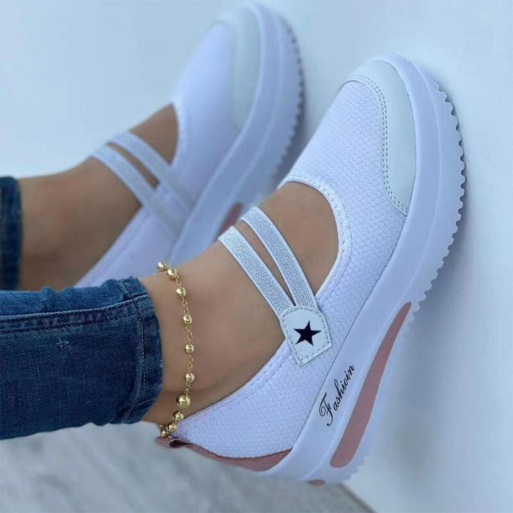 Dame behagelige Sneakers med elastiske stropper og skridsikker sål Stilla