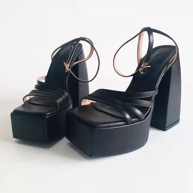 Femme Høj-Plateau Rem-Plateau Sandaler Stilla