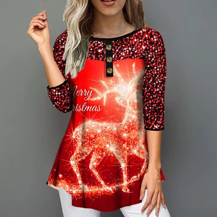 Stilla | Festive Christmas detachable loose round neck T-shirt