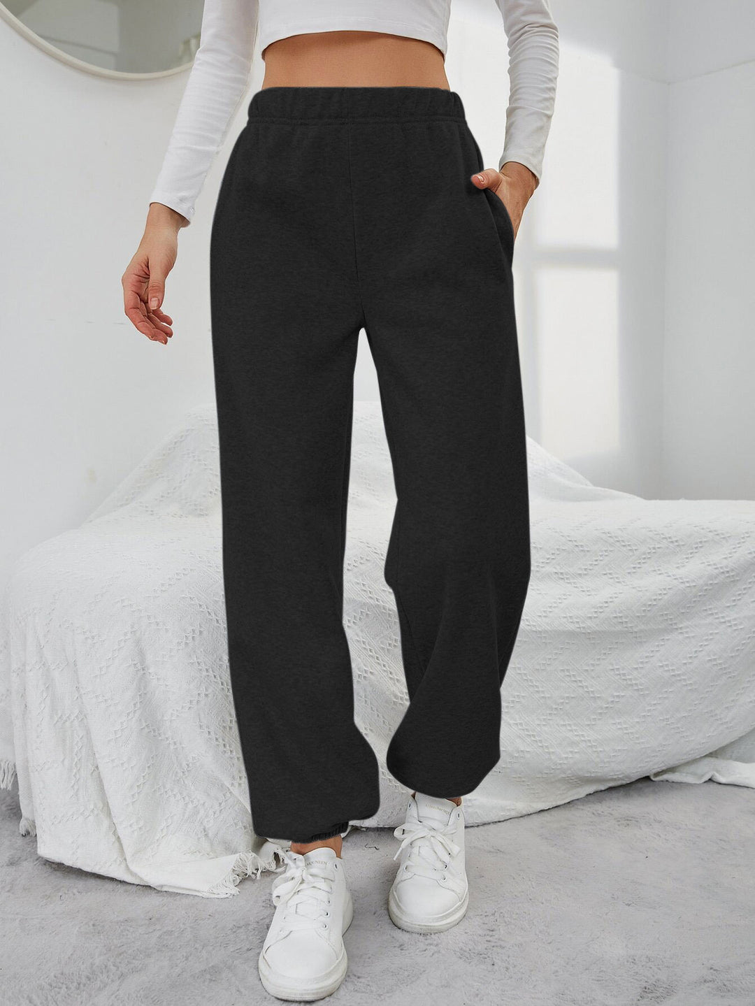 Kvinders afslappede sweatpants med elastisk talje og sidelommer Stilla
