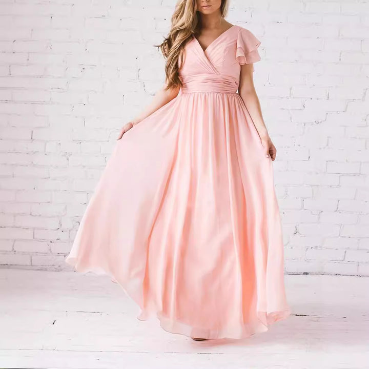 Damer Elegant Maxi Kjole med Flattermer Stilla