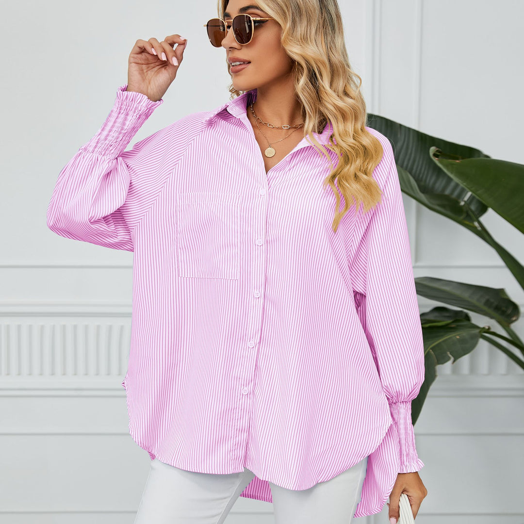Damer casual oversized skjorte med striber Stilla