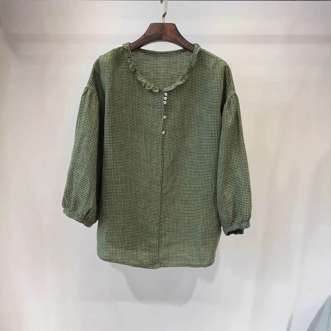 Damer Rynkedetalje Knap-bluse Stilla