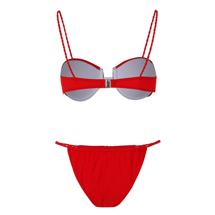 Dame bikini-sæt med skridsikkert push-up-top og justerbare snorebånd Stilla