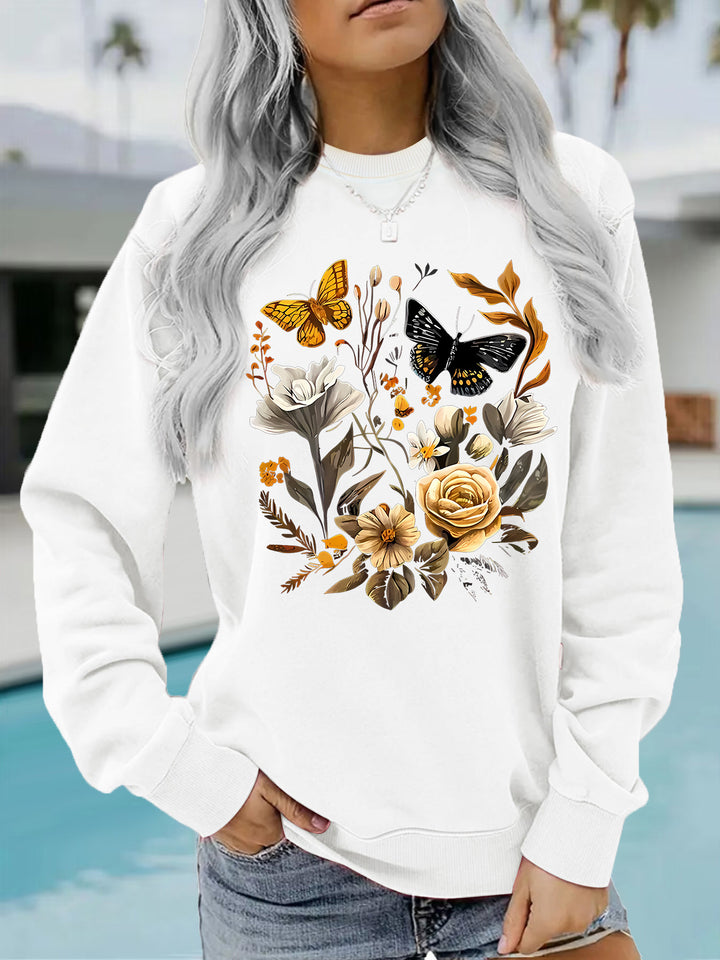 Kvinde sweatshirt med blomstertryk og afslappet pasform Stilla
