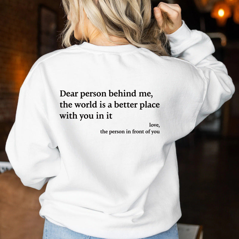 Kvinders sweatshirt med inspirerende tekst Skovae