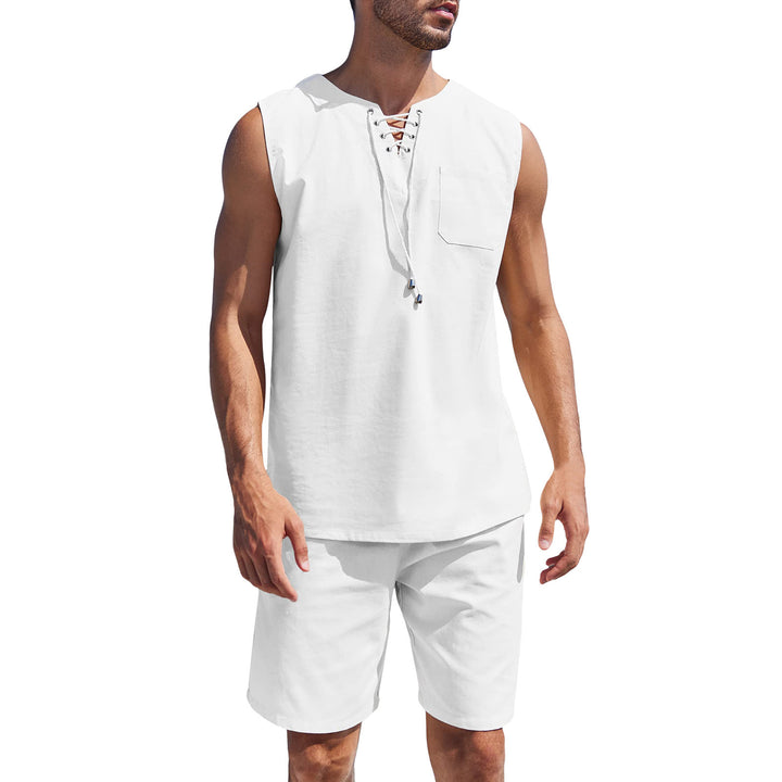 Herrer fritidssæt med kort top og sporty shorts Stilla