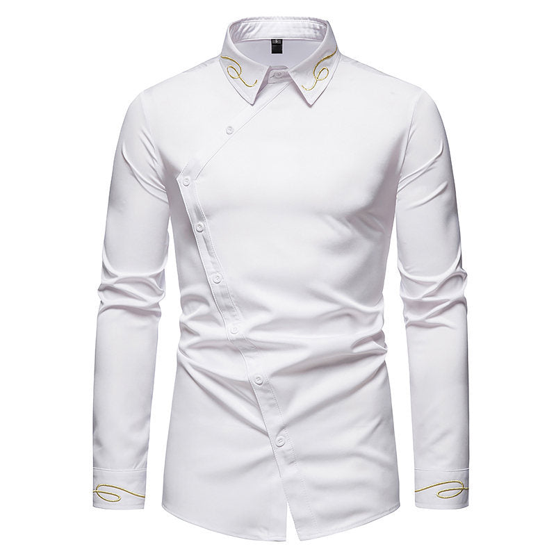Herremåltilpasset Dress-Skjorte med unikt asymmetrisk Design Stilla