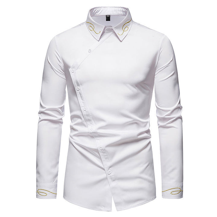 Herremåltilpasset Dress-Skjorte med unikt asymmetrisk Design Stilla