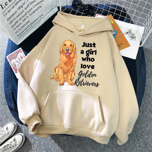 Kvindernes Hoodie med Kærlig Golden Retriever Motiv Skovae