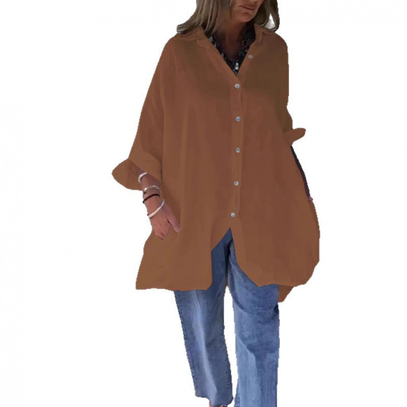 Dame oversized skjorte med knaplukning Stilla