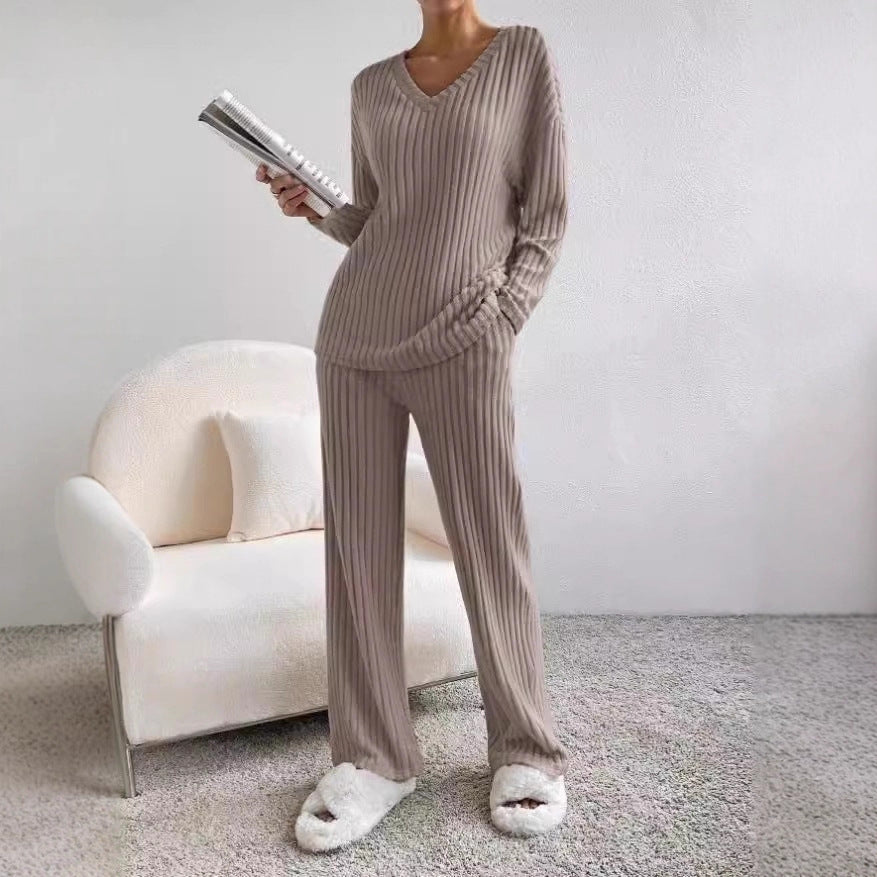 Dame hyggeligt strikket loungewear sæt Stilla