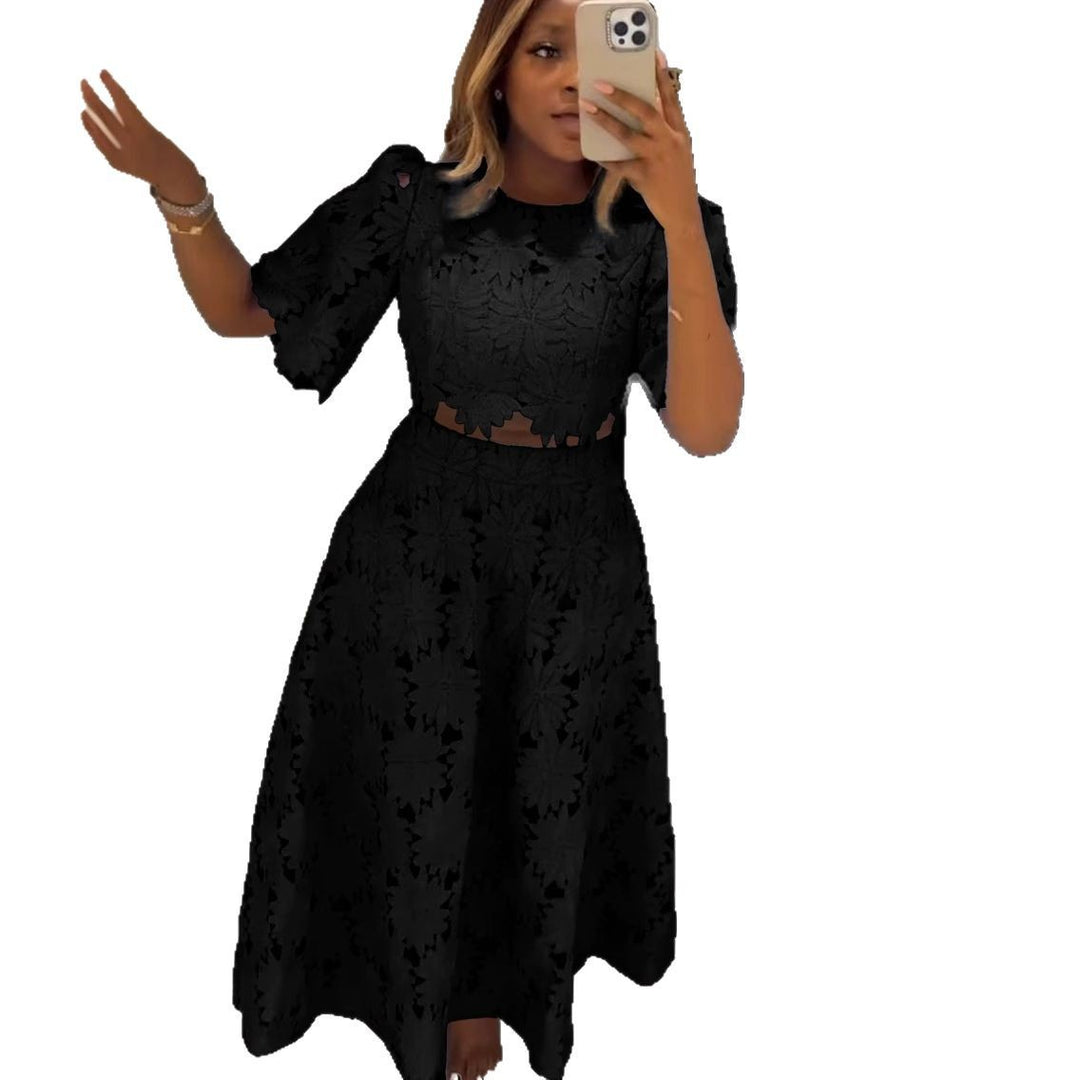 Dame Elegant spids-outfit med kort top og lang nederdel Stilla