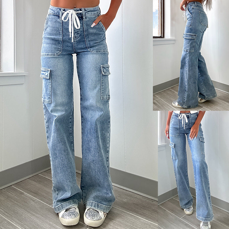 Dame Cargo-Jeans i afslappet design Stilla