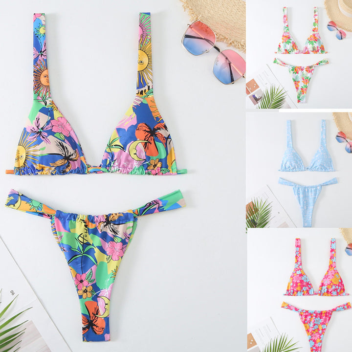 Dame smuk bikini med florale mønstre Skovae