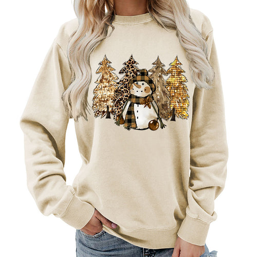Kvinders sweatshirt med kreativ snemand design og blød foring Stilla