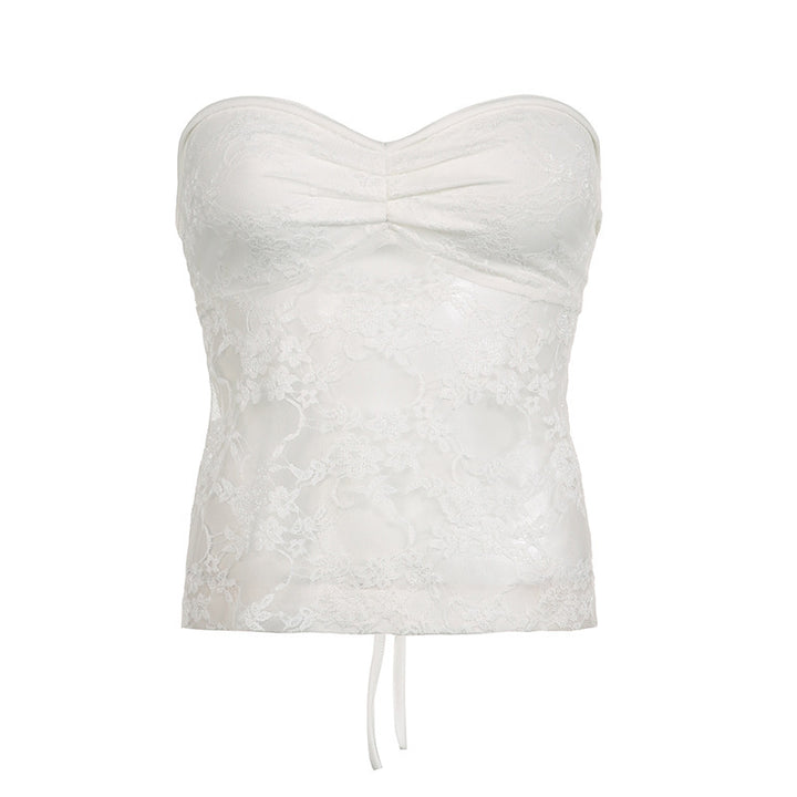Dame Bustier top med elegant spids og filigran design Skovae