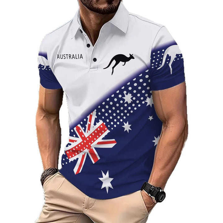 Herre Poloshirt med australsk motiv Stilla