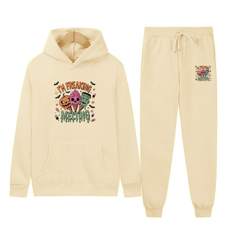 Kvindernes hoodie sæt med kreative Halloween motiver Skovae