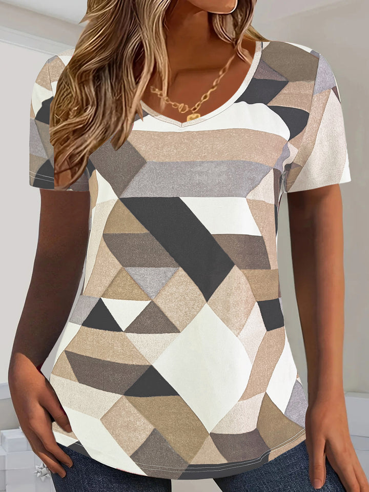 Dame V-hals T-shirt Stilla