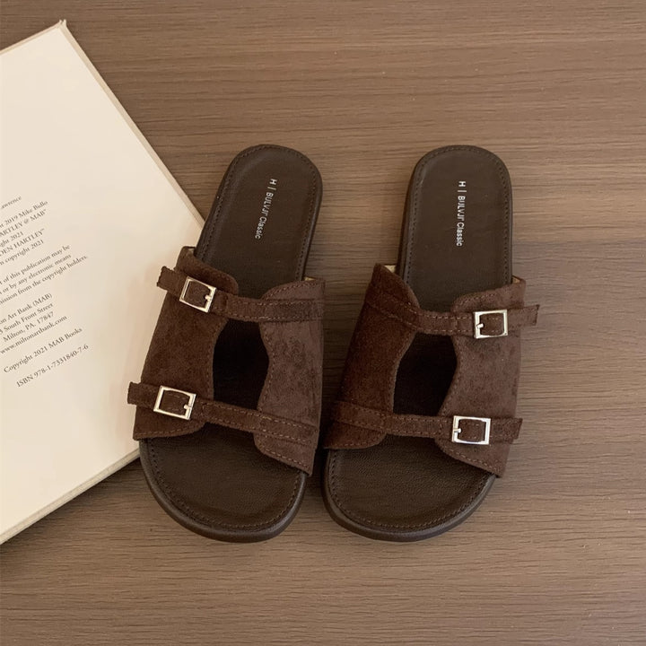 Femme Elegante Slide Sandaler med Dekorativ Spænde Stilla