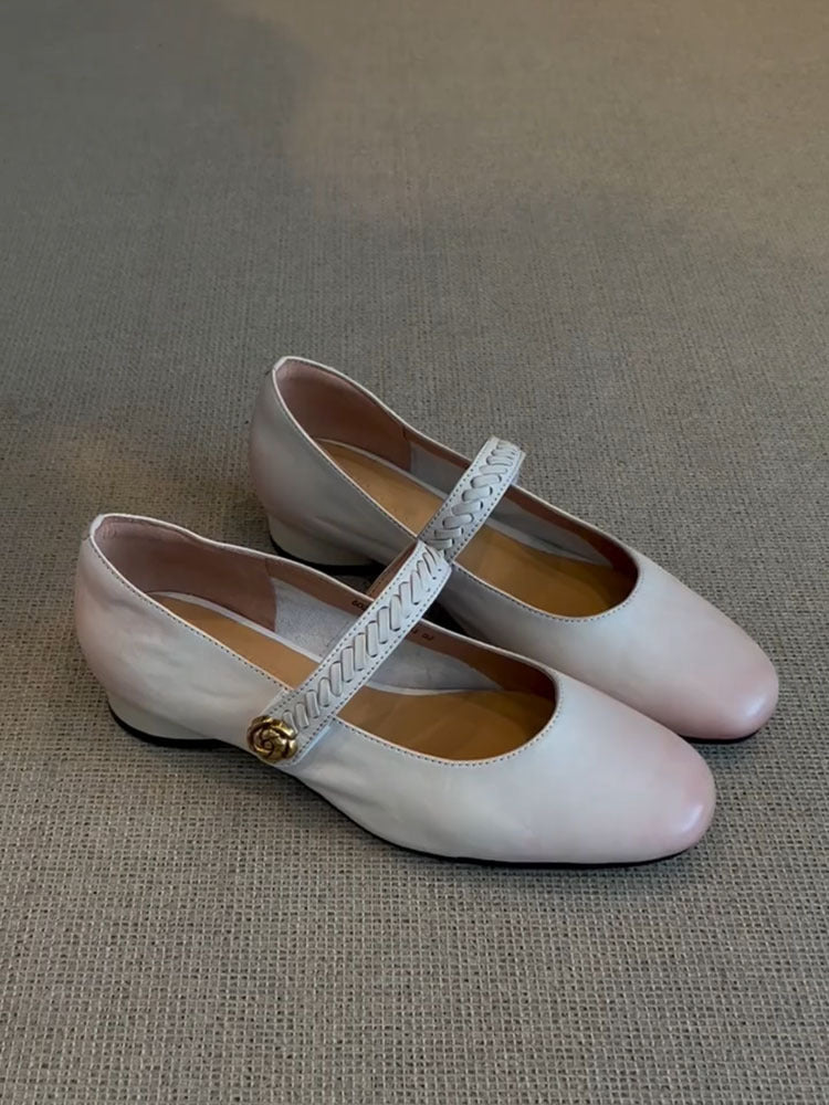 Dame elegante Mary Jane Ballerinas med struktureret rem Stilla