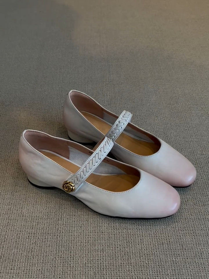 Dame elegante Mary Jane Ballerinas med struktureret rem Stilla
