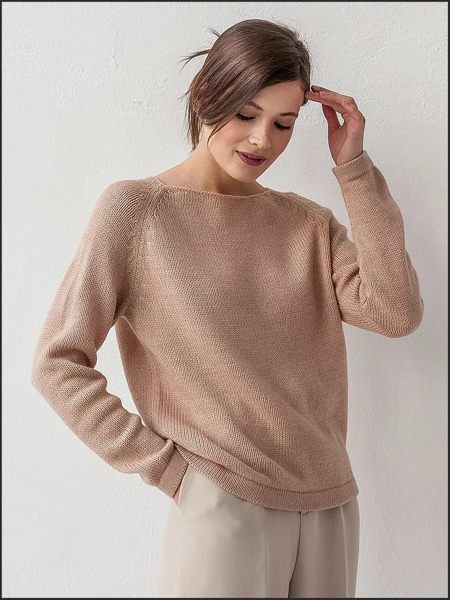 Dame fin strikpullover med struktureret ribdesign og høj krave Stilla