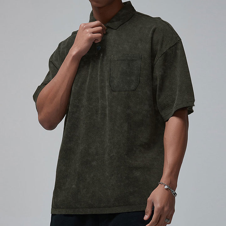 Herren afslappet poloshirt med brystlomme og mode design Stilla