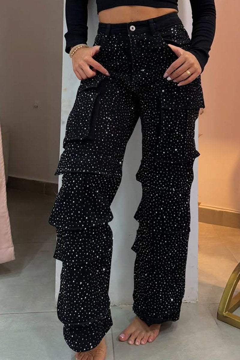 Dame Cargo Jeans med praktiske lommer og afslappet snit Stilla
