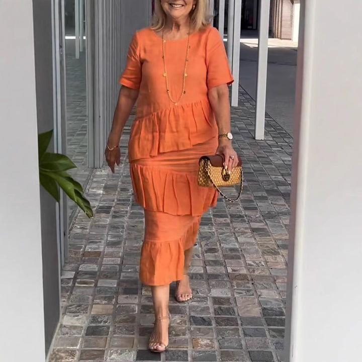 Dame luftig Maxikjole med smart ruffle design og feminin snit Stilla