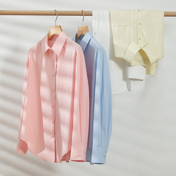 Femme Klassisk Oversized Button-Up Skjorte Stilla