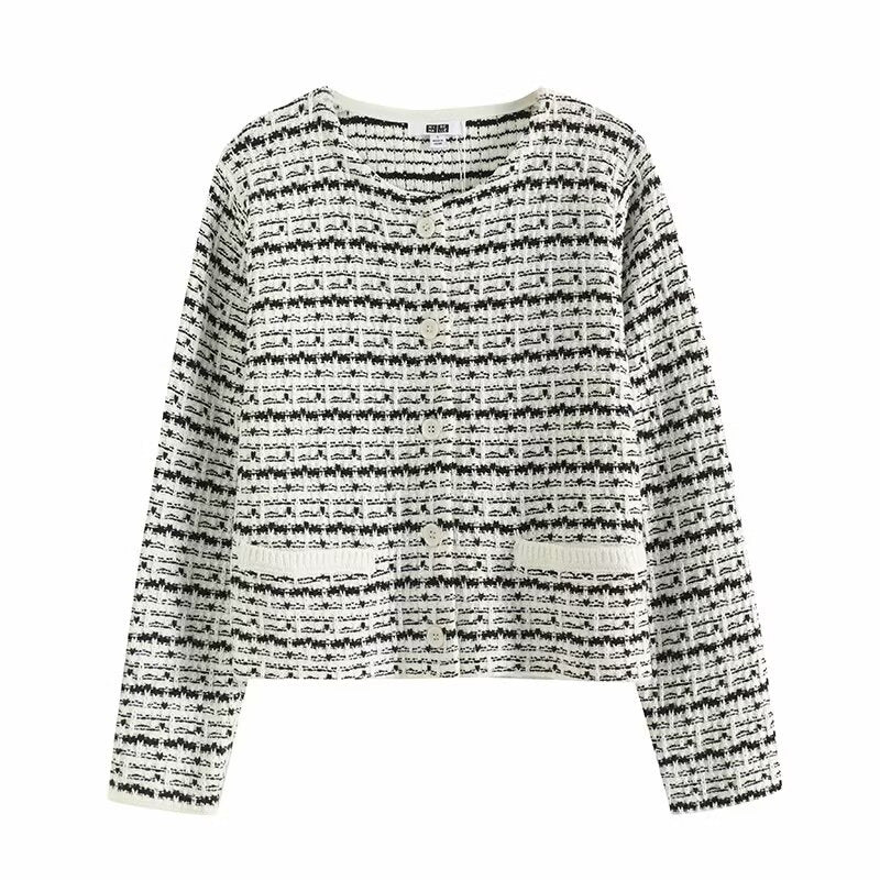 Kvinders smukke strik cardigan med tekstureret mønster Stilla