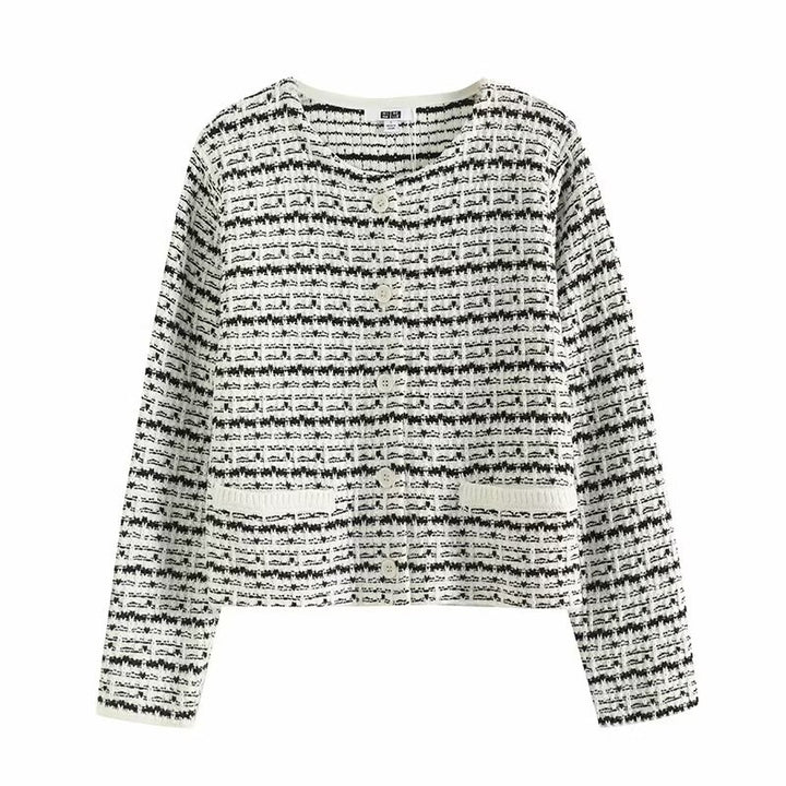 Kvinders smukke strik cardigan med tekstureret mønster Stilla