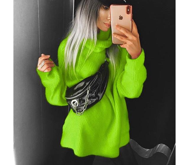 Damer Oversized Rullekravepullover i blød strik Stilla
