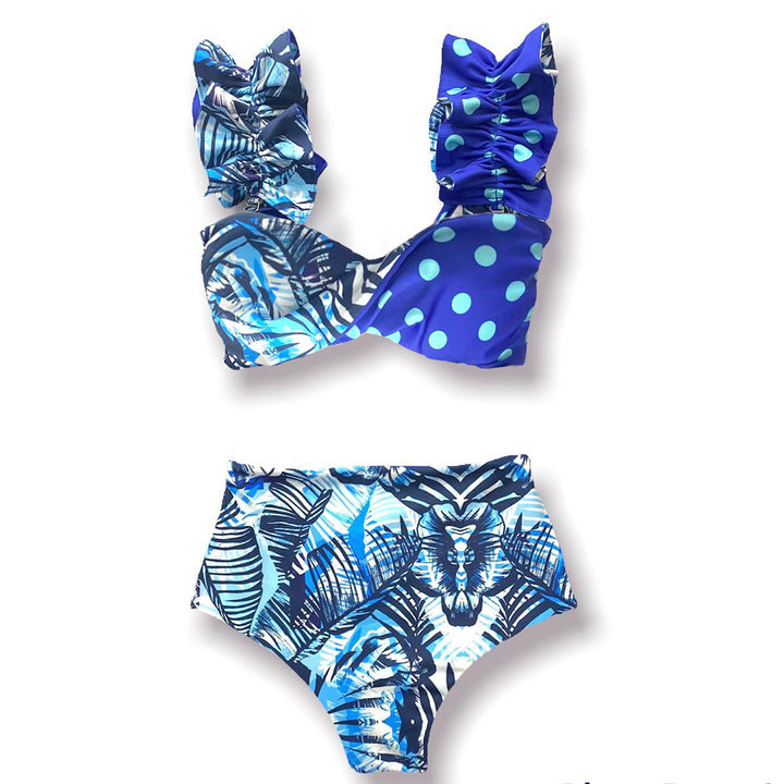 Dame bikini-sæt med florlet design og legende prikker Stilla